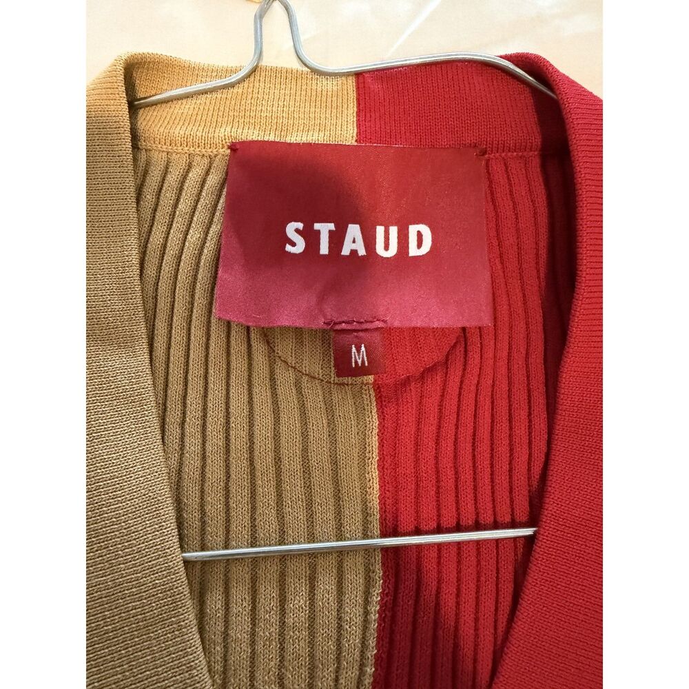 STAUD Gold/Scarlet San Francisco 49ers Shoko Knit Button-Up Sweater Dress - Picture 6 of 7